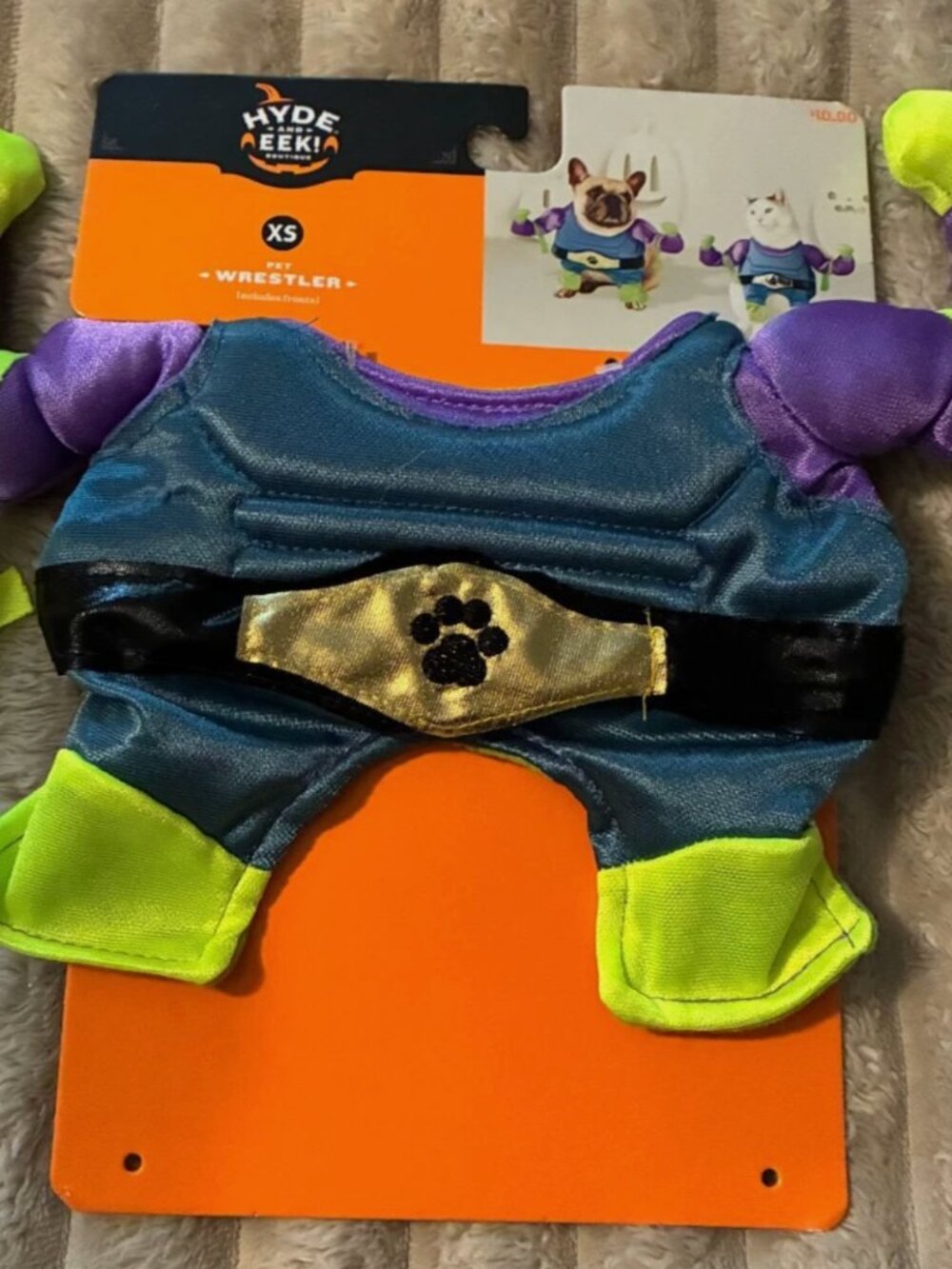HYDE & EEK BOUTIQUE PET WRESTLER FRONTAL COSTUME-XS-UP TO 10 LBS-NWT!